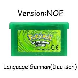 Jogo GBA Série Pokémon Cartucho de Videogame 32 Bits Cartão de Console Pokémon Emerald FireRed LeafGreen Ruby Sapphire Multi-idioma