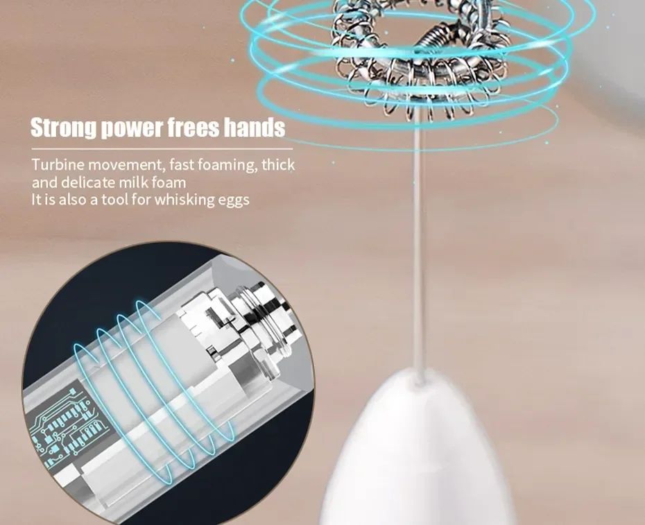Batedor de Ovos Elétrico Recarregável USB 2 em 1 Batedor de Café Misturador de Leite Duas Cabeças Espumadores de Leite Agitador de Cozimento Utensílios de Cozinha