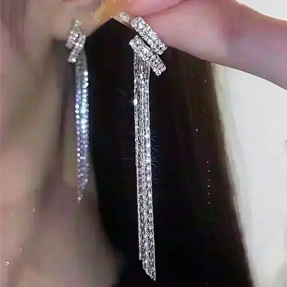 Nova Tendência de Moda Design Exclusivo Elegante e Requintado Brincos Retangulares de Zircônia Para Mulheres Joias Festa de Casamento Presentes Premium