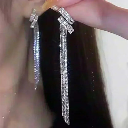 Nova Tendência de Moda Design Exclusivo Elegante e Requintado Brincos Retangulares de Zircônia Para Mulheres Joias Festa de Casamento Presentes Premium