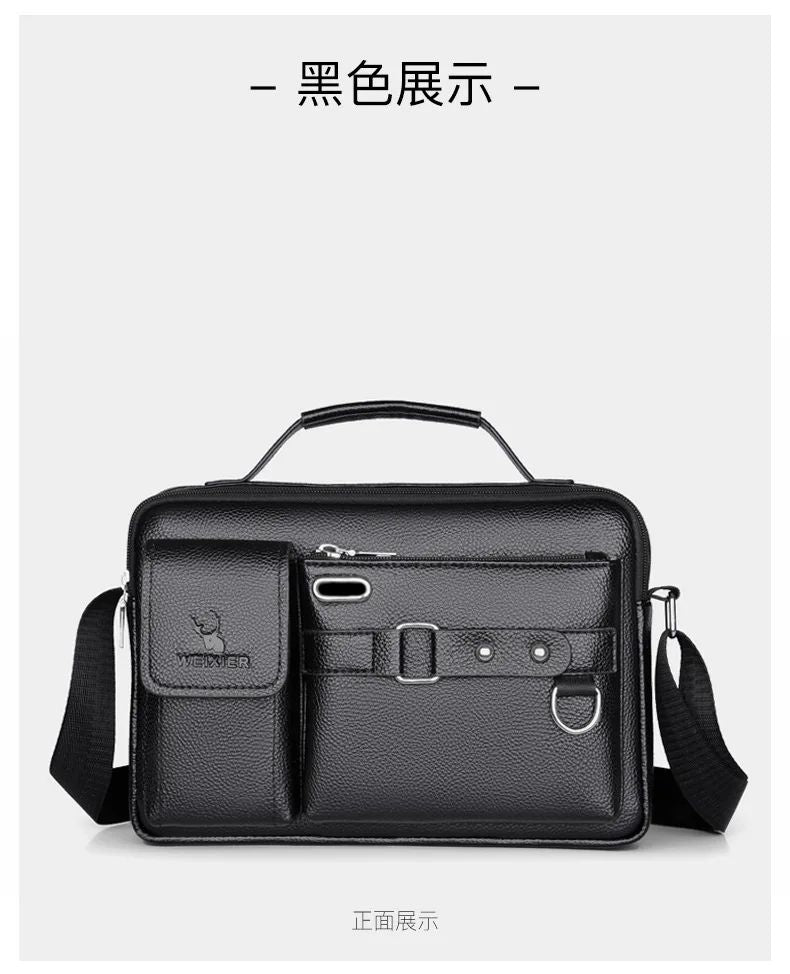 2024 New Men Shoulder Bag for 10.4" Ipad PU Leather Business Handbags Men Messenger Bags Fashion Man Crossbody Bag