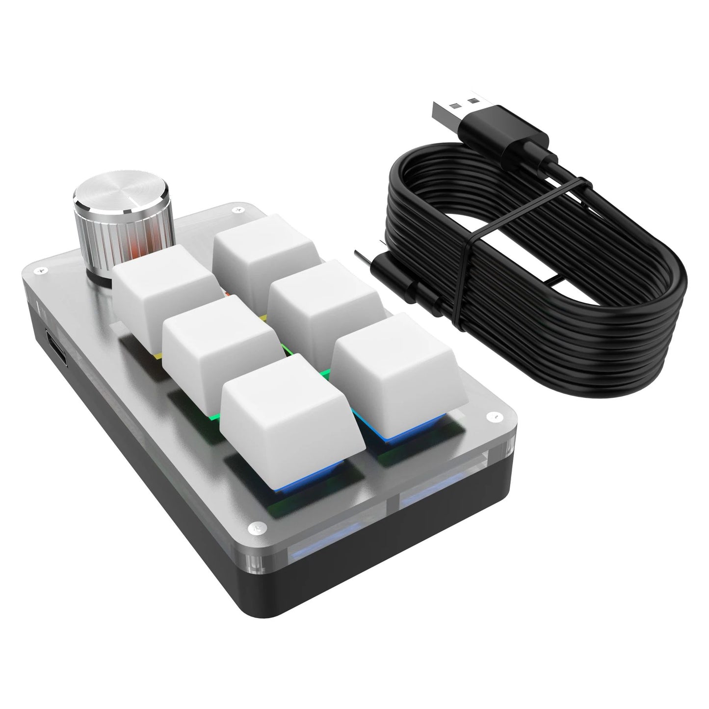 6 teclas 1 botão RGB Programação Macro Teclados Mini Teclado Mecânico USB Programável Personalizado para Photoshop