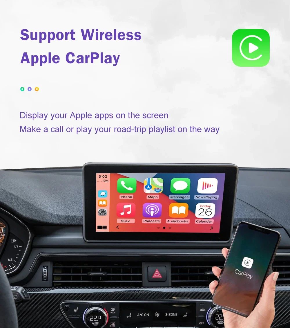 2025 New Wireless CarPlay for Audi A4 B9 A5 2016-2018 Android Auto  AirPlay Reverse Camera Multimedia Accessories