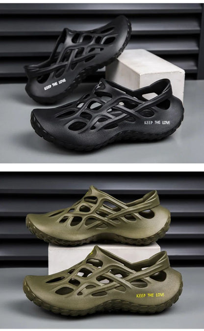 Summer Men Sandals Light EVA Men's Casual Shoes Hole Shoes Clogs Lovers Home Garden Outdoor Male Beach Flat Slippers Big Size