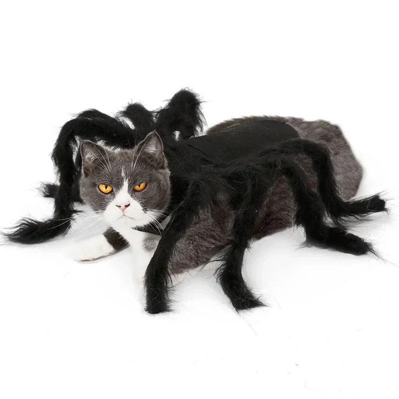 Fantasia de Aranha para Pet Design de Pelúcia Realista Cão Gato Festa Roupa Confortável Segura Fácil de Vestir e Tirar Diversão Celebração Acessórios para Pet