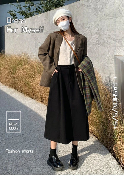 High Waist Plus Size Women Skirt Spring Women Clothing High Waist Hepburn Style Mid-Length A-Line Skirt New Casual Solid Skirts