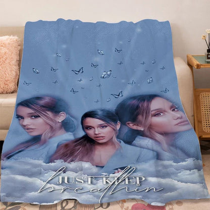 Sofa Winte Blanket A-Ariana Grandes r Microfiber Bedding Fluffy Soft Blanket for Winter Warm Knee Bed Fleece Camping Nap Blanket