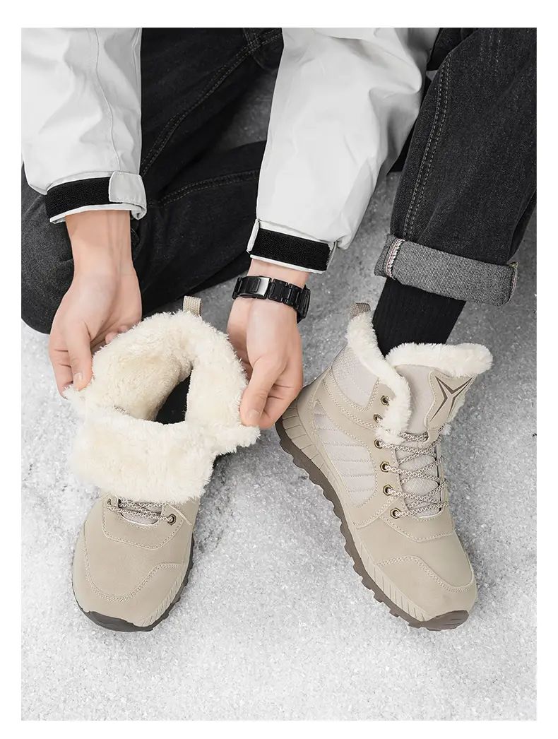 Men Women Waterproof Winter Boots Snow Barefoot Casual Shoes Outdoor Warm Work Shoes Ankle Shoes for Trekking Climbing Hiking