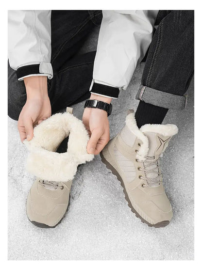 Men Women Waterproof Winter Boots Snow Barefoot Casual Shoes Outdoor Warm Work Shoes Ankle Shoes for Trekking Climbing Hiking