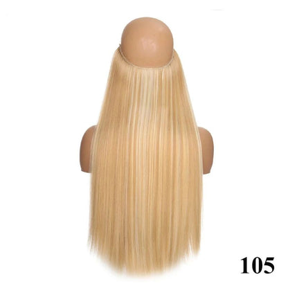 Extensão de cabelo com fio invisível (40cm 50cm 60cm) cabelo liso cabelo encaracolado uso diário adequado para todas as mulheres
