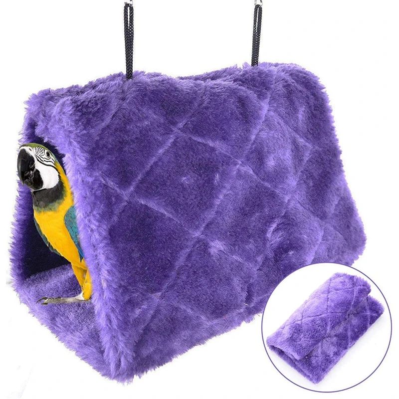 Casa de Inverno Quente de Pelúcia para Pássaros Ninho Suspenso Rede Cabana Fofa Esconderijo para Pássaros Acessórios para Gaiolas de Calopsitas e Papagaios