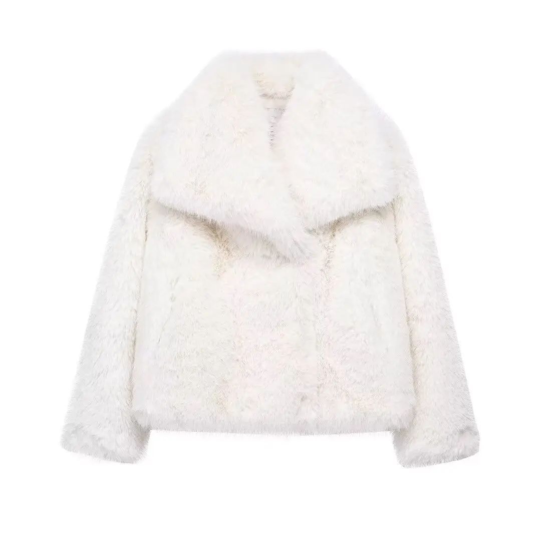 MUJER 2025 Faux Fur Coat Women Fluffy Women's Winter Jacket Long Sleeve Warm Winter Woman Coat Luxury Outerwears Coats for Woman