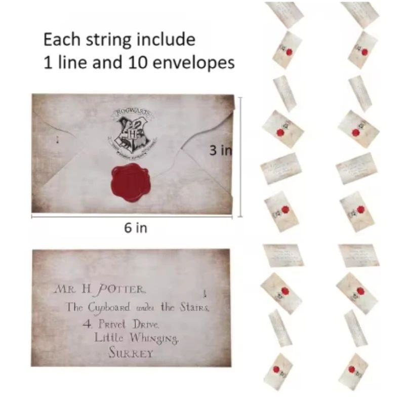 20pcs Floating Magic Wizard Acceptance Letter Banner Hanging Garland for Halloween Party Decoration Christmas Tree Ornaments