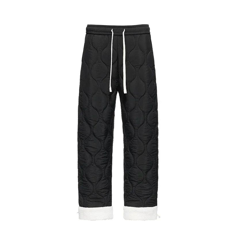 Calça de Inverno Masculina Impermeável de Esqui, Quente, em Lã Grossa e Reta, de Algodão, Calça Feminina Casual Acolchoada à Prova de Frio