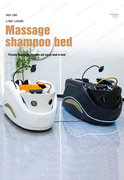 XinSheng Professional Electric Massage Bed Head SPA Salon Massage Table Hair Washing Fumigation Beds Barber Shop Smart Furniture