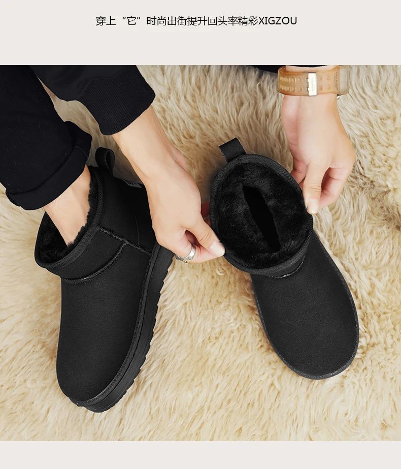 Mens Shoes Classic Top Quality Suede Leather Ankle Boots 2025 Winter Snow Boots for Men New Fashion Australia Boots 36-45
