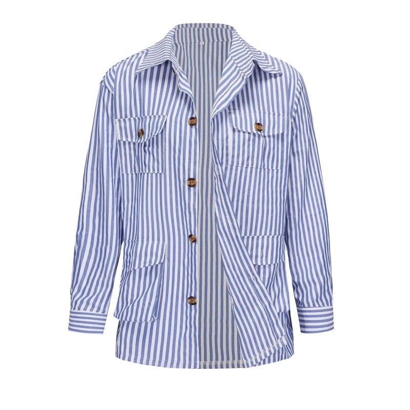 New 2025 Spring Autumn Men's Clothing Trend Striped Multi-pocket Men Cardigan Suit Jackets Business Casual Lace-up Coats for Men