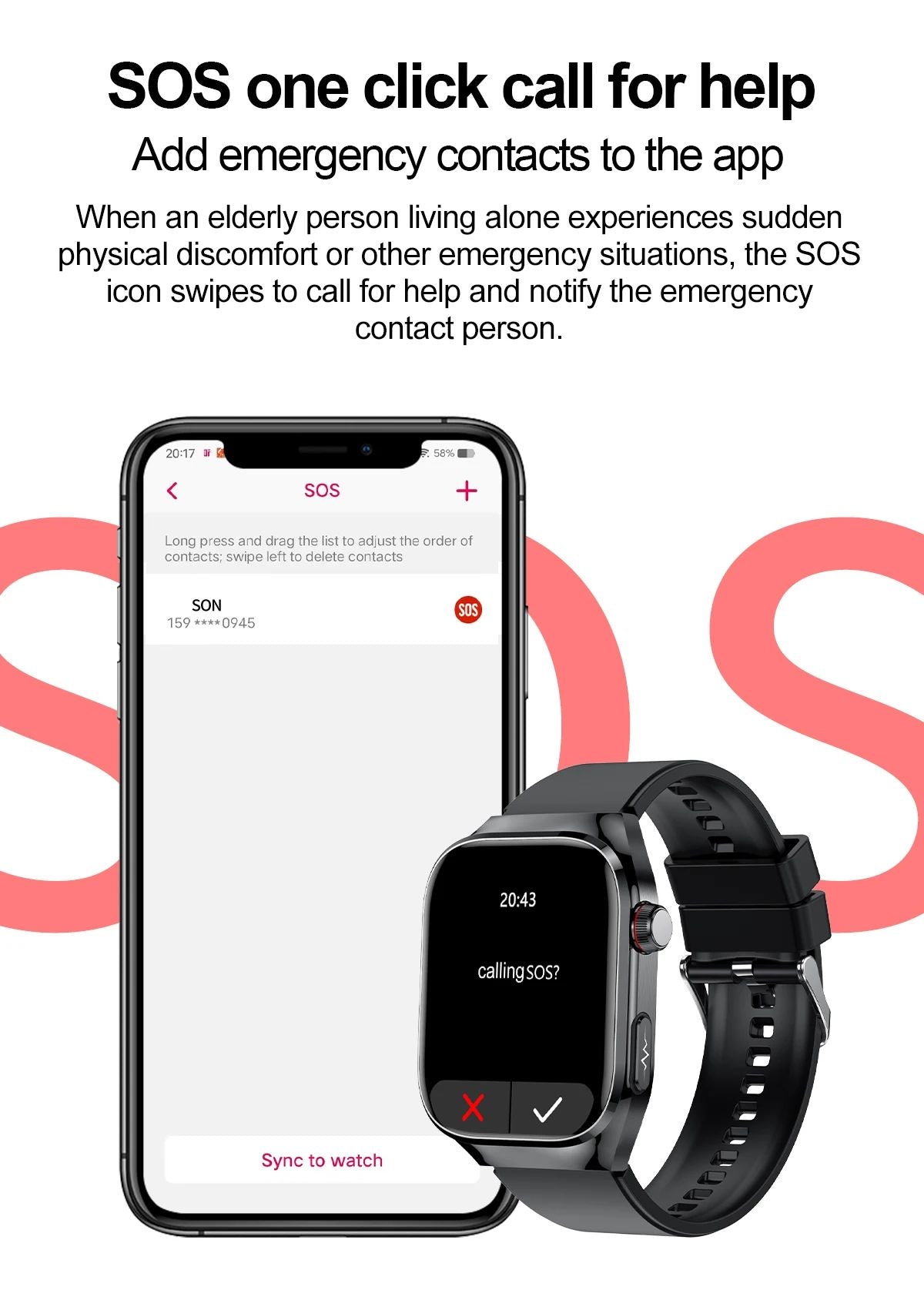 2025 Novo Smartwatch Tela AMOLED de 2.04 polegadas Chamada Bluetooth IP68 À Prova D'água 650mA Smartwatches Esportivos Masculinos Android Grau Militar