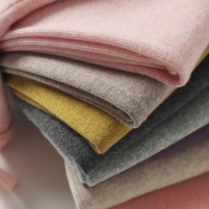 Spring Autumn Women High Waist Wool Wide Leg Pants Solid Soft Warm 100% Merino Wool Knitted Trousers Belt Casual Korean Fashion