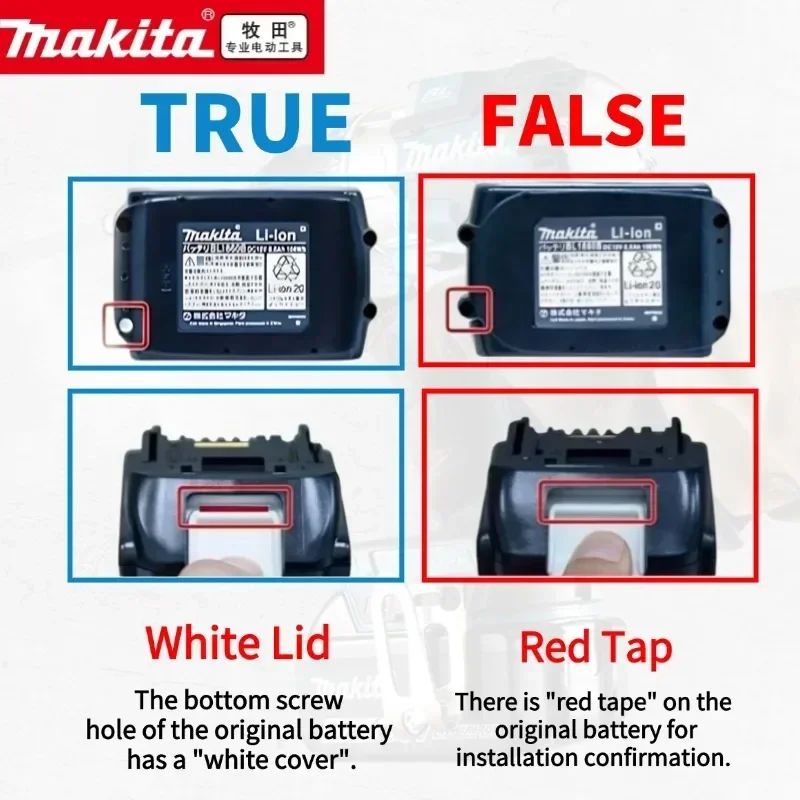 Bateria original Makita 18V 6.0Ah 5.0Ah recarregável BL1840 BL1830B BL1830B para ferramentas elétricas, carregador Makita 18V