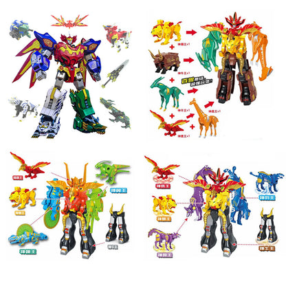 Transformando 5 Em 1 Robô Fera Animais Montagem Transformação Dinozord Deformação Brinquedo Dinossauro Rangers Megazord Boneco De Ação
