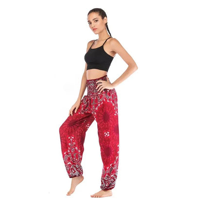 Folk-Custom Yoga Pants Women Vintage Joggers Pants Sweatpants Fashion Loose Sportwear Casual Trousers Streetwear Woman Clothes