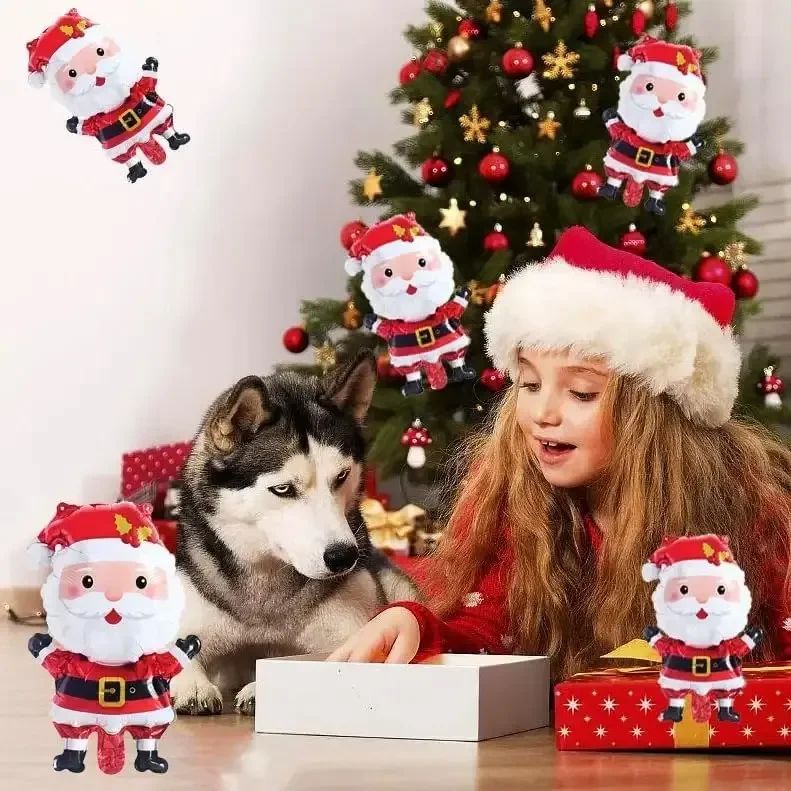 Christmas Santa Claus Gingerbread Man Xmas Tree Foil Balloons for Christmas Home Party Aluminum Film Balloon Decor Supplies