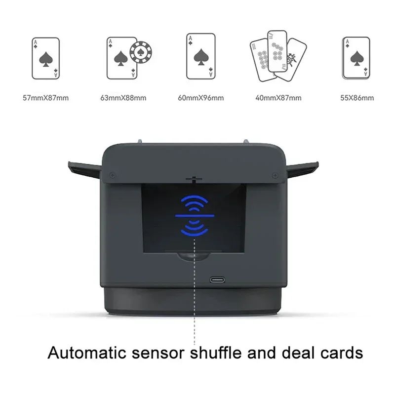 360° Rotating Automatic Card Shuffle Dealer Machine 2 In 1 Playing Cards Shuffling Dealing Tool Party Games Poker Device