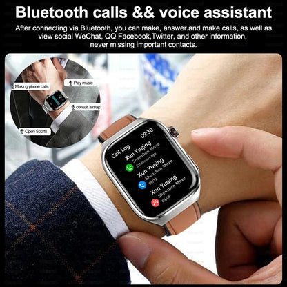 Smartwatch 2025 Novo ECG Chamada BT Feminino Frequência Cardíaca Lipídios Sanguíneos Ácido Úrico Saúde Monitores AI Voz 650mAh Esportivo