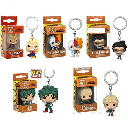 Funko Pop Chaveiro Toy My Hero Academia Deku Shoto Todoroki MIRIO TOGATA Bakugo Shoto Aizawa PVC Action Figure Pocket POP Toys