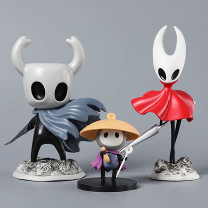 Hollow Knight Silksong The Knight Hornet Figures Estatueta Boneca Decoração de Modelo Fofo PVC Brinquedos Conjunto com 6