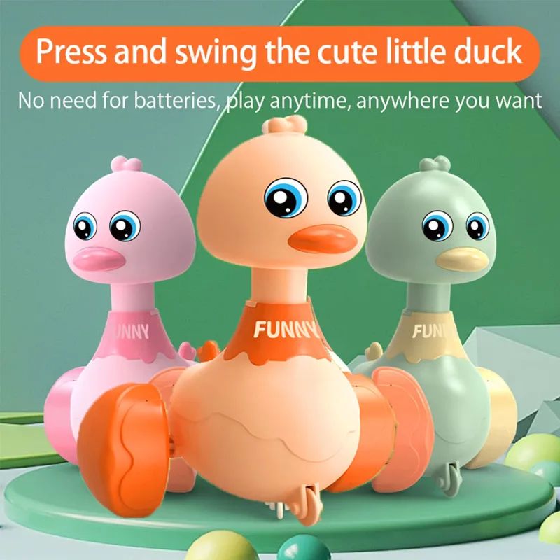 Brinquedo de Escalada para Bebês, Carrinhos de Inércia de Fricção, Pato Balançante, Carros de Desenho Animado com Prensa, Veículos Deslizantes, Brinquedos de Educação Infantil para Meninos e Meninas