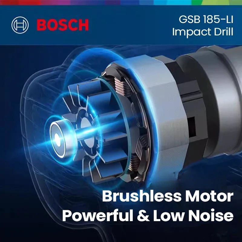 Furadeira de impacto a bateria Bosch GSB 185 Li, 3 em 1, multifuncional, parafusadeira elétrica 50 Nm, furadeira de martelo sem escovas, pro-eletro