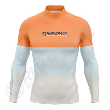 New Men's Surfing Shirt Three Contrasts Lycra Rashguard RIGHTTRACK Surf Sportswear Beach UV Protection Swimwear UPF50  Clothes