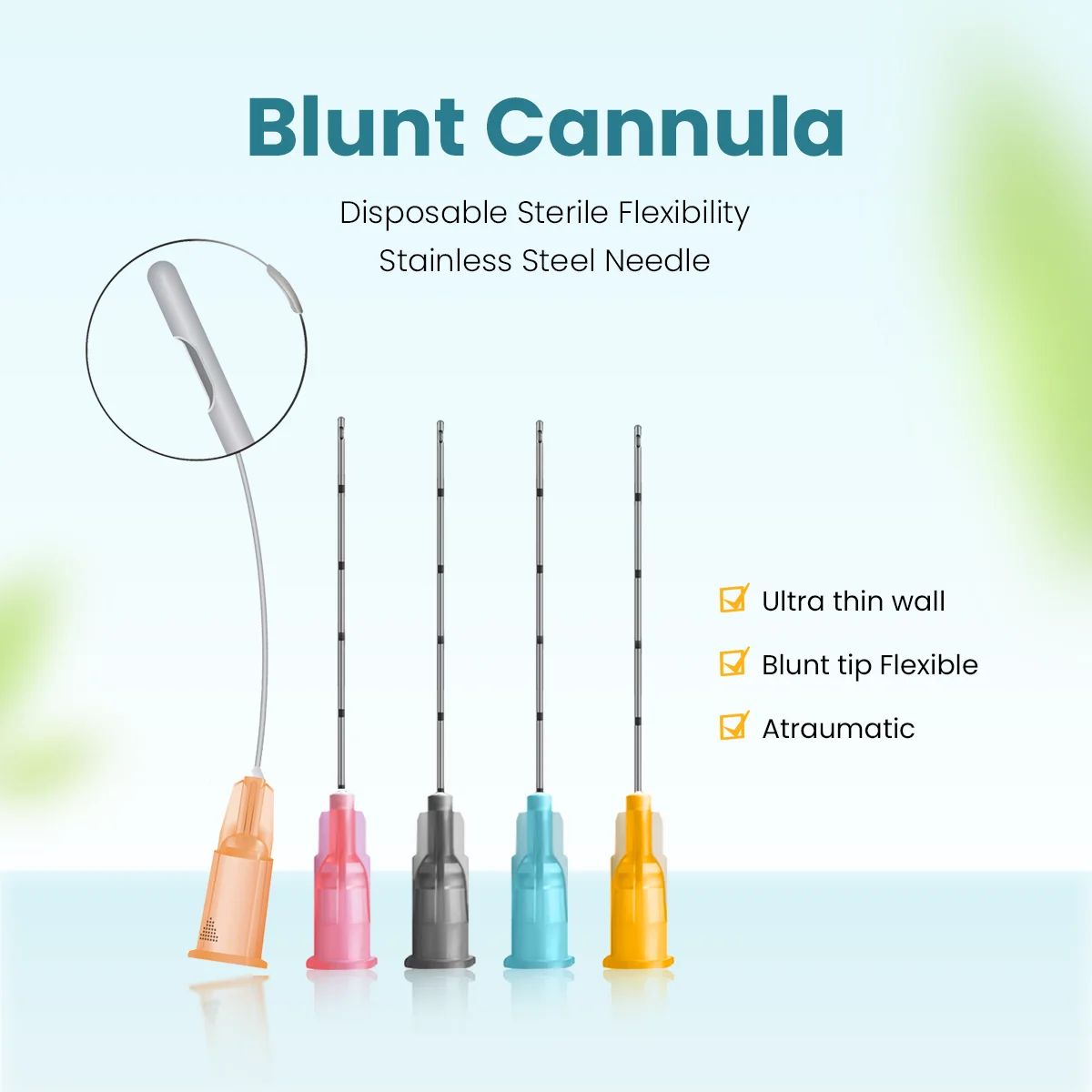 Micro Blunt Cannula 18G 20G 22G 25G 27G Disposable Sterile Blunt Needle For Filler Medical Blunt Tip Needles