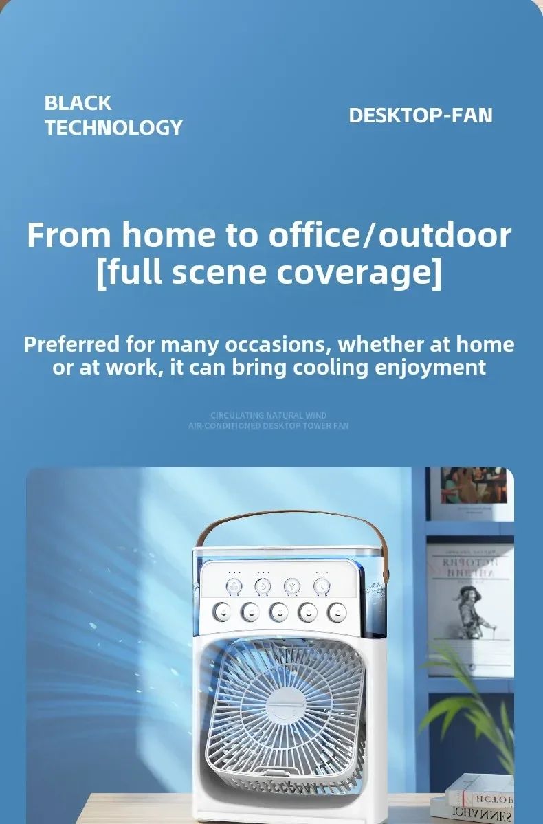 Portable 3 in 1 Mini Ac Air Cooler Fan for Home Products Conditioner Household Small Night LED Humidifier Lights Camping Room