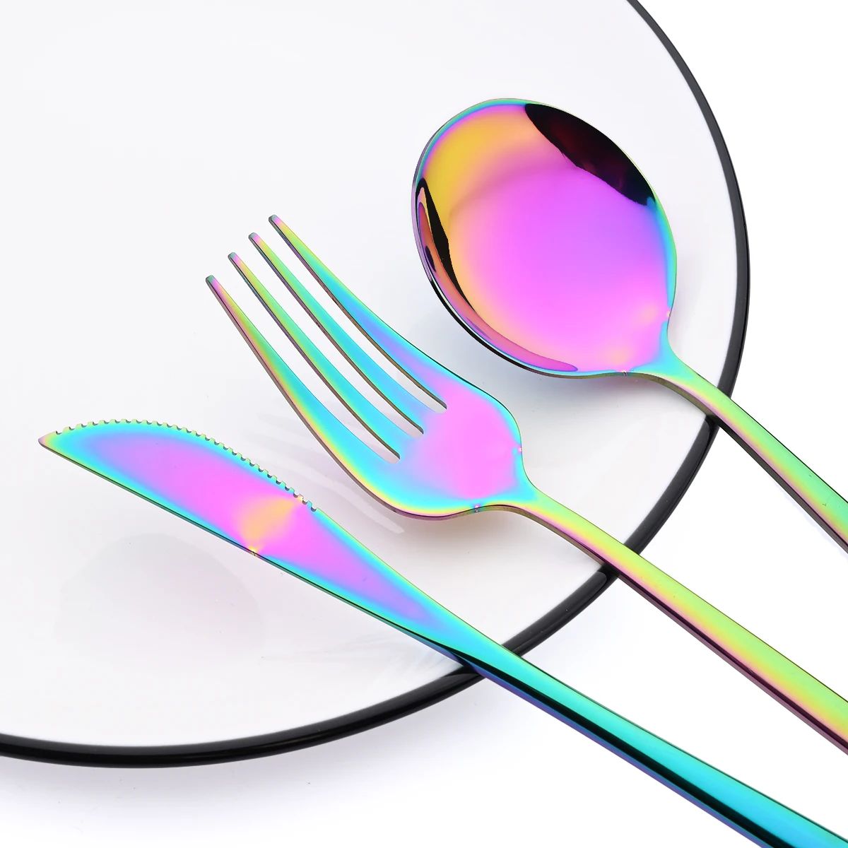 16Pcs Mirror Gold Dinnerware Set Stainless Steel Cutlery Set Fork Knife Coffee Spoon Tableware Silverware Kitchen Flatware Set