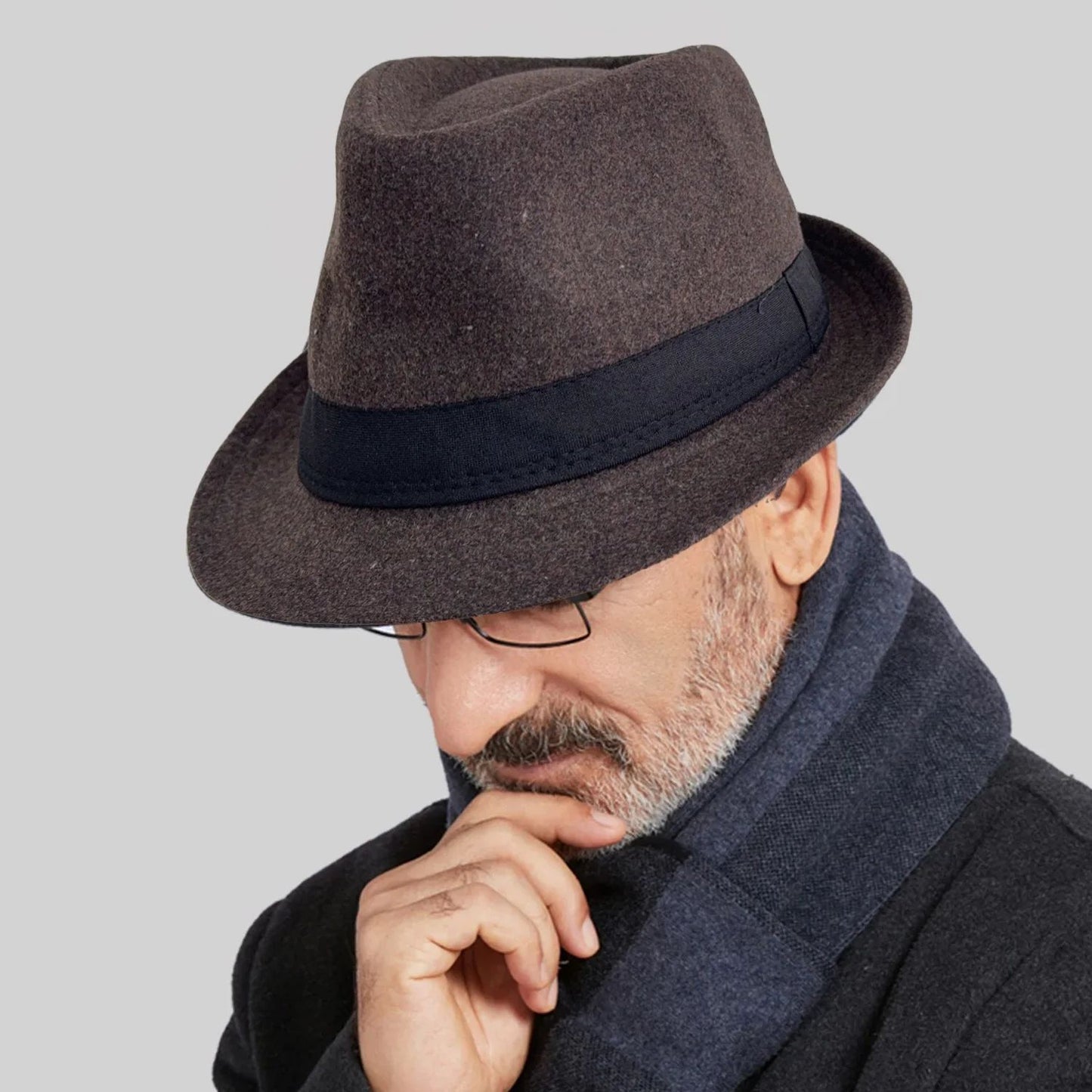 New Fashion Casual Topper for Men British Fashion Black Jazz Hat Wool Versatile Middle-aged Elderly Hat Elegent Trend Fedoras