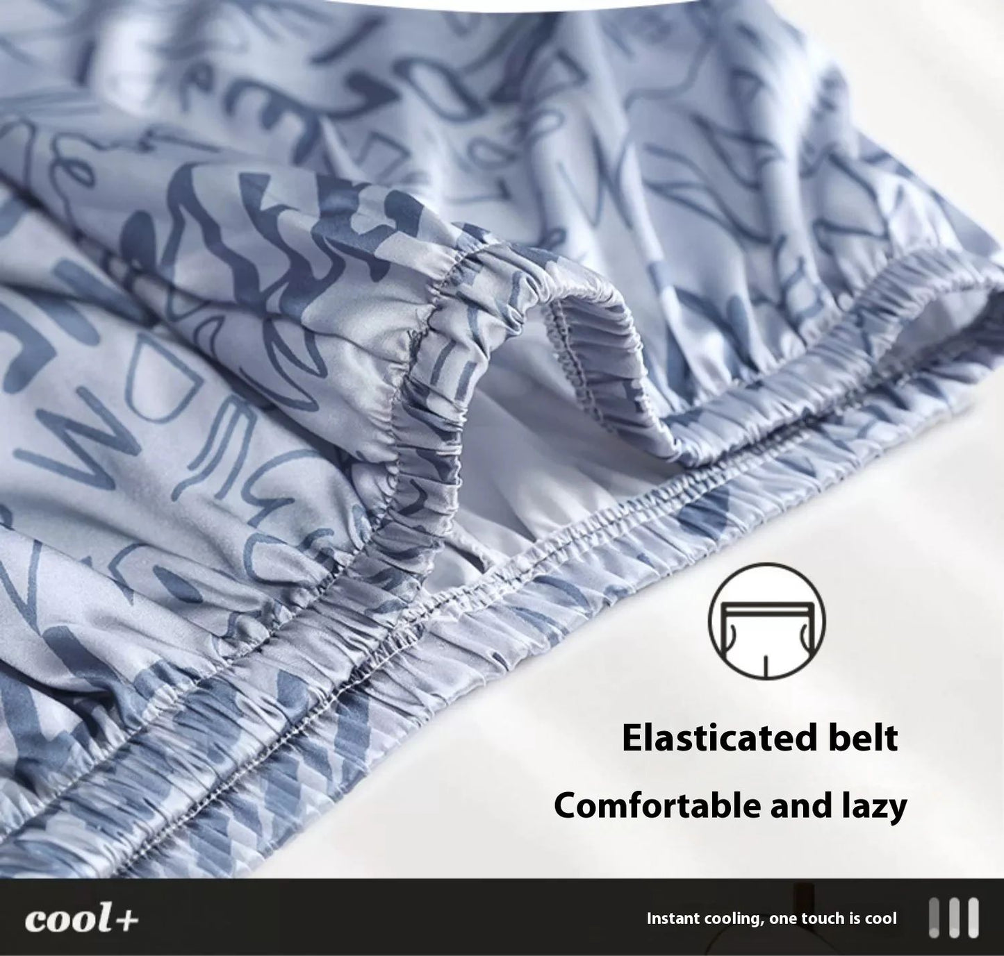 Large Size Men‘s Pajamas Set Ice Silk Cartoon Bear Short-Sleeved Student Two-Piece Button Tops and Pants Youth Student Sleepwear