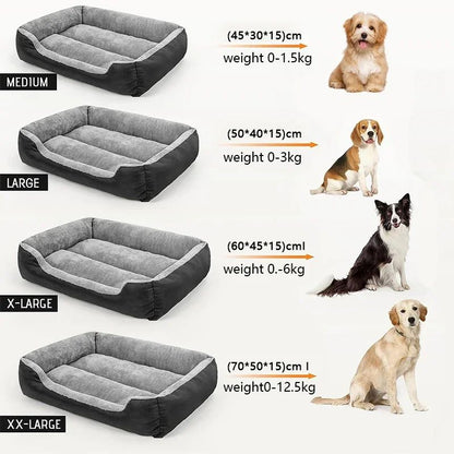 Ninho Quadrado Grande Cama para Cães de Grande Porte S-3XL Cama para Cães Pequenos e Médios Ninho de Fleece Macio Sofá-Cama Grande para Cães Casa de Gatos Quente de Inverno para Animais de Estimação