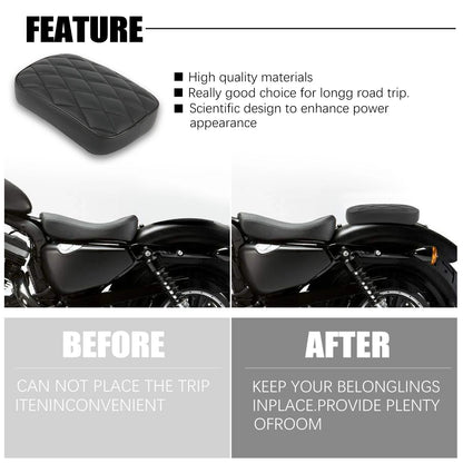 Universal Nova Moto Preta Ventosa Traseira Pillion Almofada do Assento do Passageiro para Harley 883 1200 48 Choppers Bobber