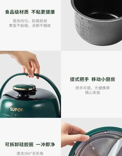 Mini Electric Pressure Cooker: New Model Small Rice Cooker for 1-2 People (3-Cup Capacity)
