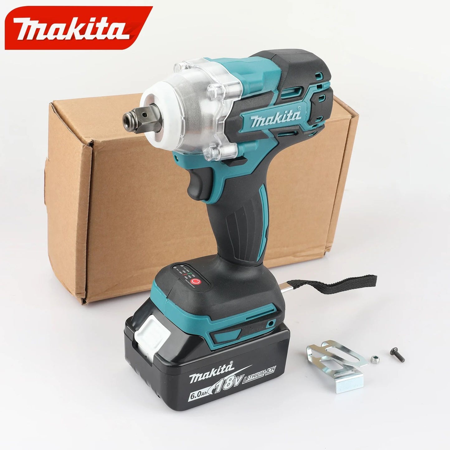 MAKITA DTW285 Chave de Impacto Sem Fio 18V: Motor sem escova, alto torque de 280N.m, soquete de 1/2", chave elétrica recarregável