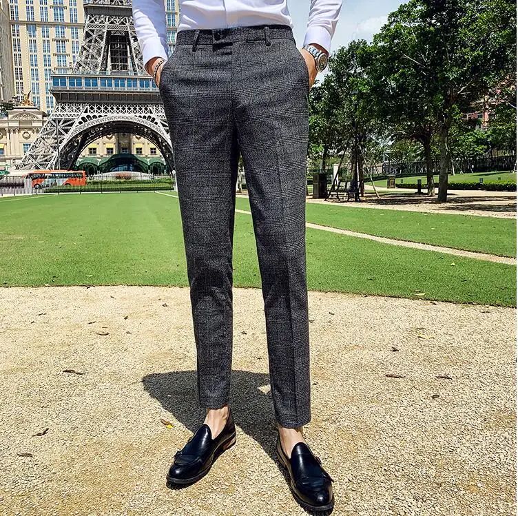 Dark Blue Men's Suit Three Piece, Business Casual Jacket and Vest with Trousers, Gray Dark Brown Slim Fit Sets, Asian Size