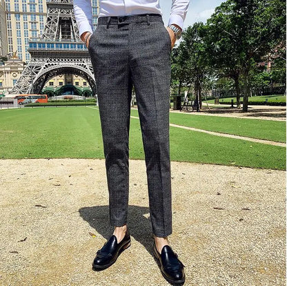 Dark Blue Men's Suit Three Piece, Business Casual Jacket and Vest with Trousers, Gray Dark Brown Slim Fit Sets, Asian Size