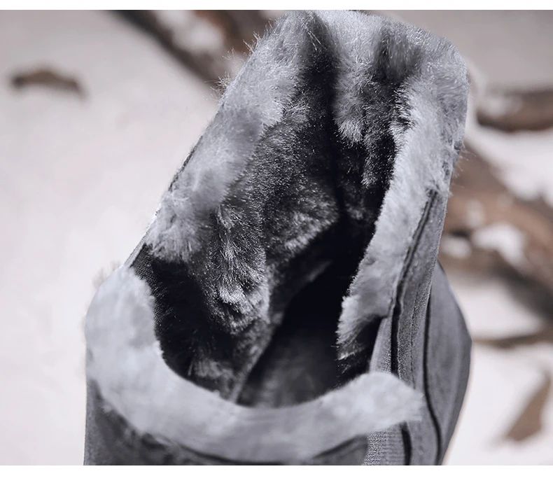 2025 Novas Botas Masculinas de Inverno Quentes de Pelúcia Botas de Couro Casuais de Cano Alto Sapatos de Neve da Moda para o Ar Livre