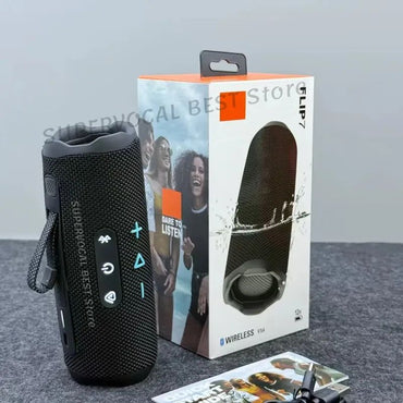 Caixa de Som Bluetooth Portátil Flip 7 Bass Vermelha Wireless IPX7 À Prova D'água TWS Sistema de Som Music Box