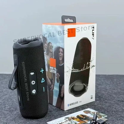 Caixa de Som Bluetooth Portátil Flip 7 Bass Vermelha Wireless IPX7 À Prova D'água TWS Sistema de Som Music Box