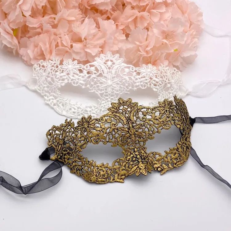 Gold and Silver Lace and Diamond Mask Eye Mask Masquerade Adult Male and Female Party Mask Sensual Women's Half Face