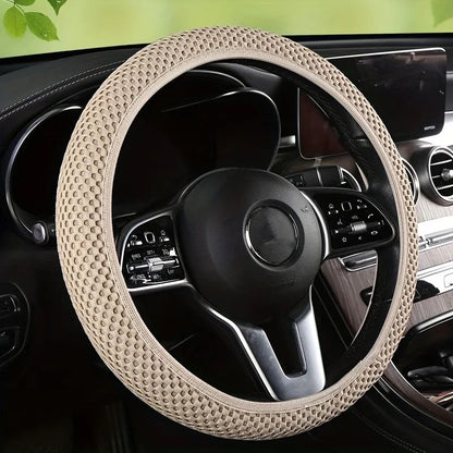 Four Seasons Elastic Ice Silky Soft Cloth Steering Wheel Cover - No Inner Ring, Fit for Cars, Protective Protective Cover